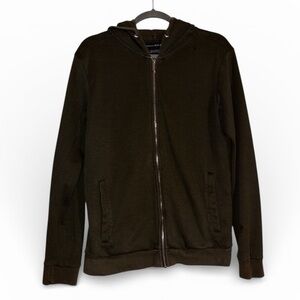 Zara Men's Olive Green Hoodie Jacket Size M